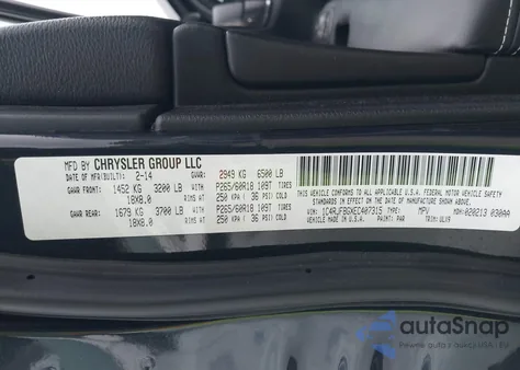 2014 Jeep Grand Cherokee Limited from USA, damaged, VIN 1C4RJFBGXEC407315